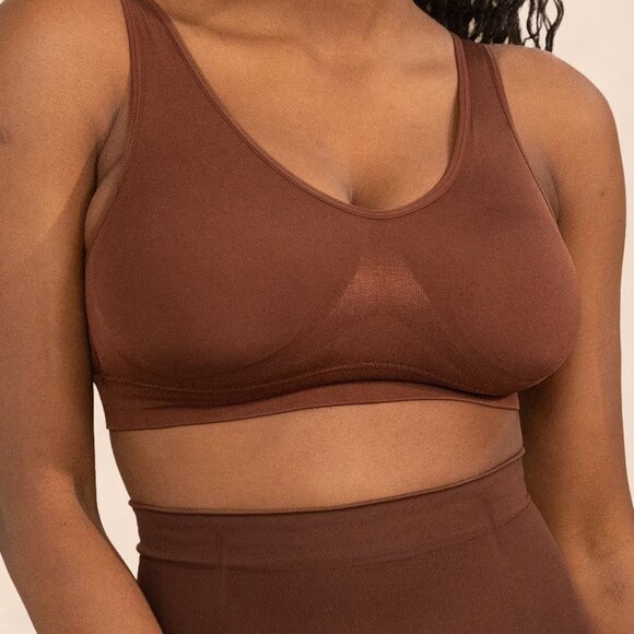 Truekind® Everyday Throw-on Wireless Bralette - Chocolate, Various Sizes, NWT - Picture 1 of 6